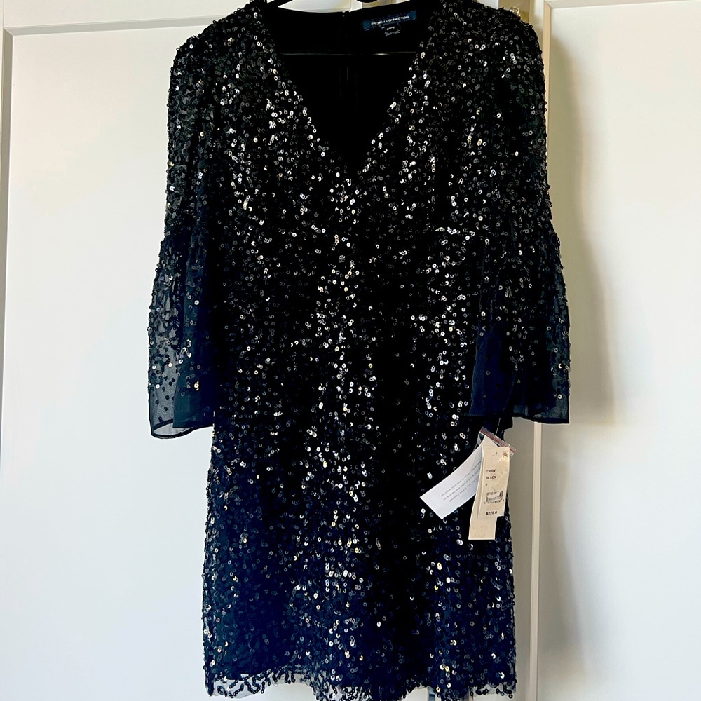 Black trendy beaded dress brand new with tags